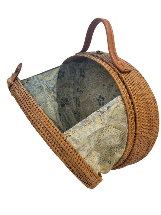 borsa in rattan ,ovale grande