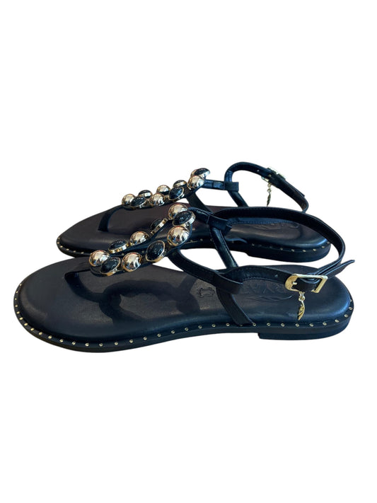 sandalo infradito nero con boule