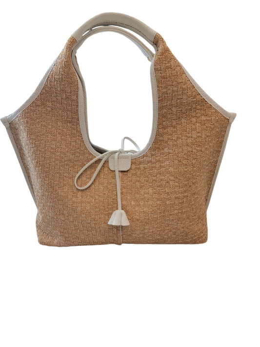 BORSA  tessuto effetto rafia