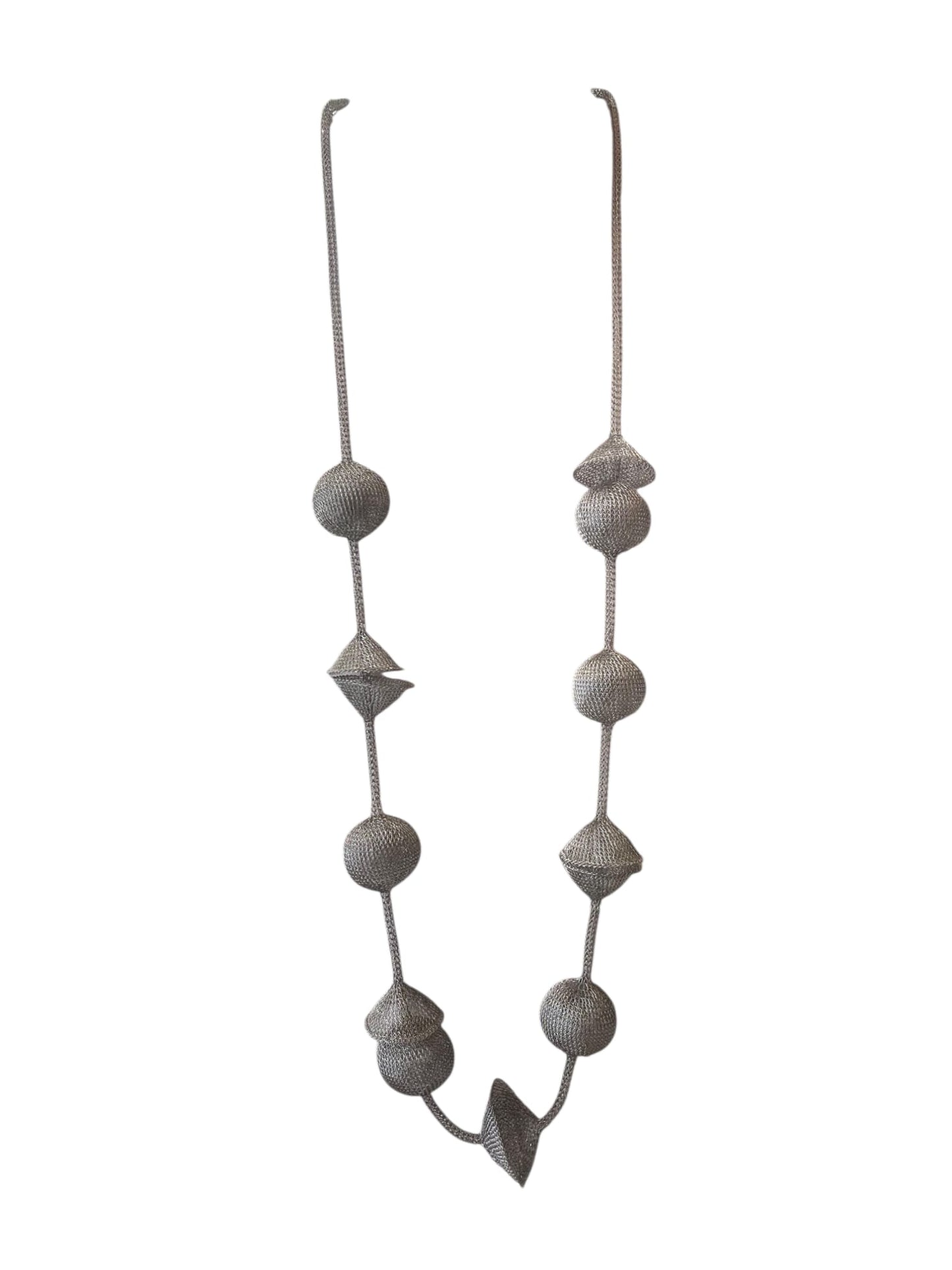 COLLANA IN FILO D ACCIAIO ARGENTO BOULE