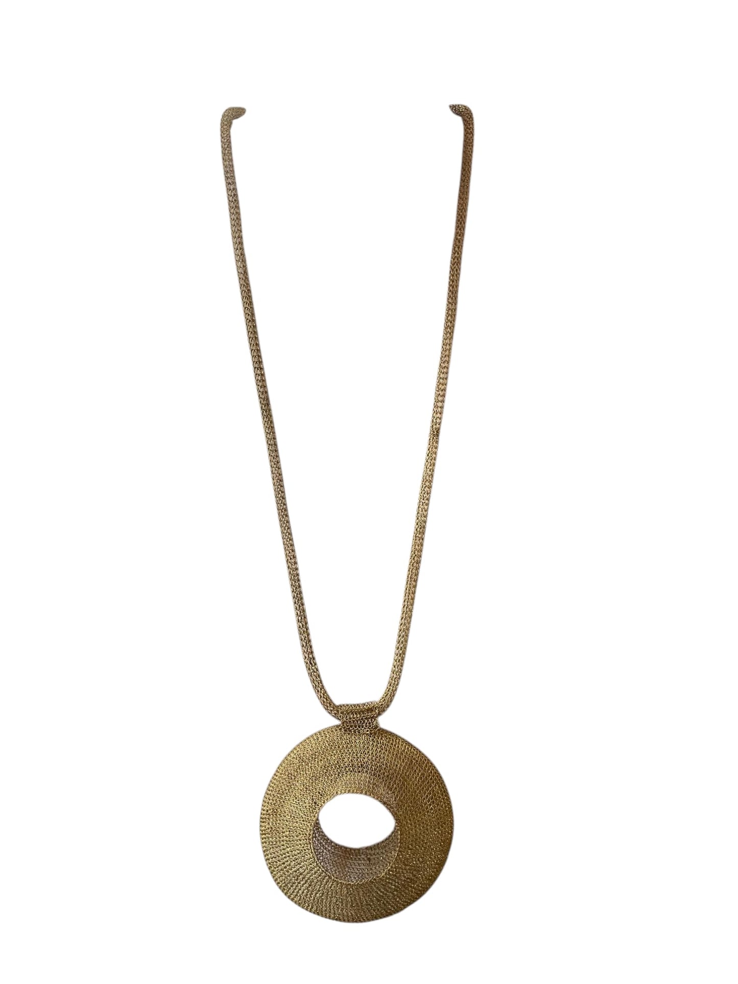 COLLANA IN FILO D ACCIAIO CIAMBELLA BRONZO