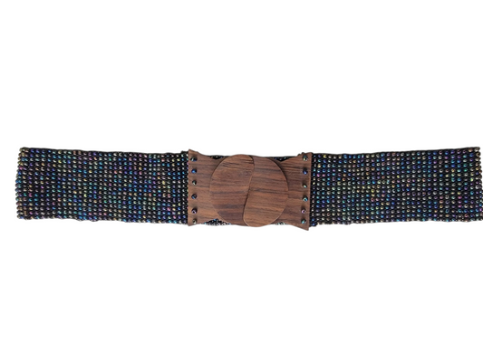 Cintura elastica perline con fibbia